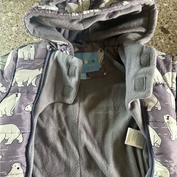 Wippette Kids Polar Bear Fleece Lined Microfiber Winter Puffer Snowsuit 3-6MONTH - Picture 6 of 9